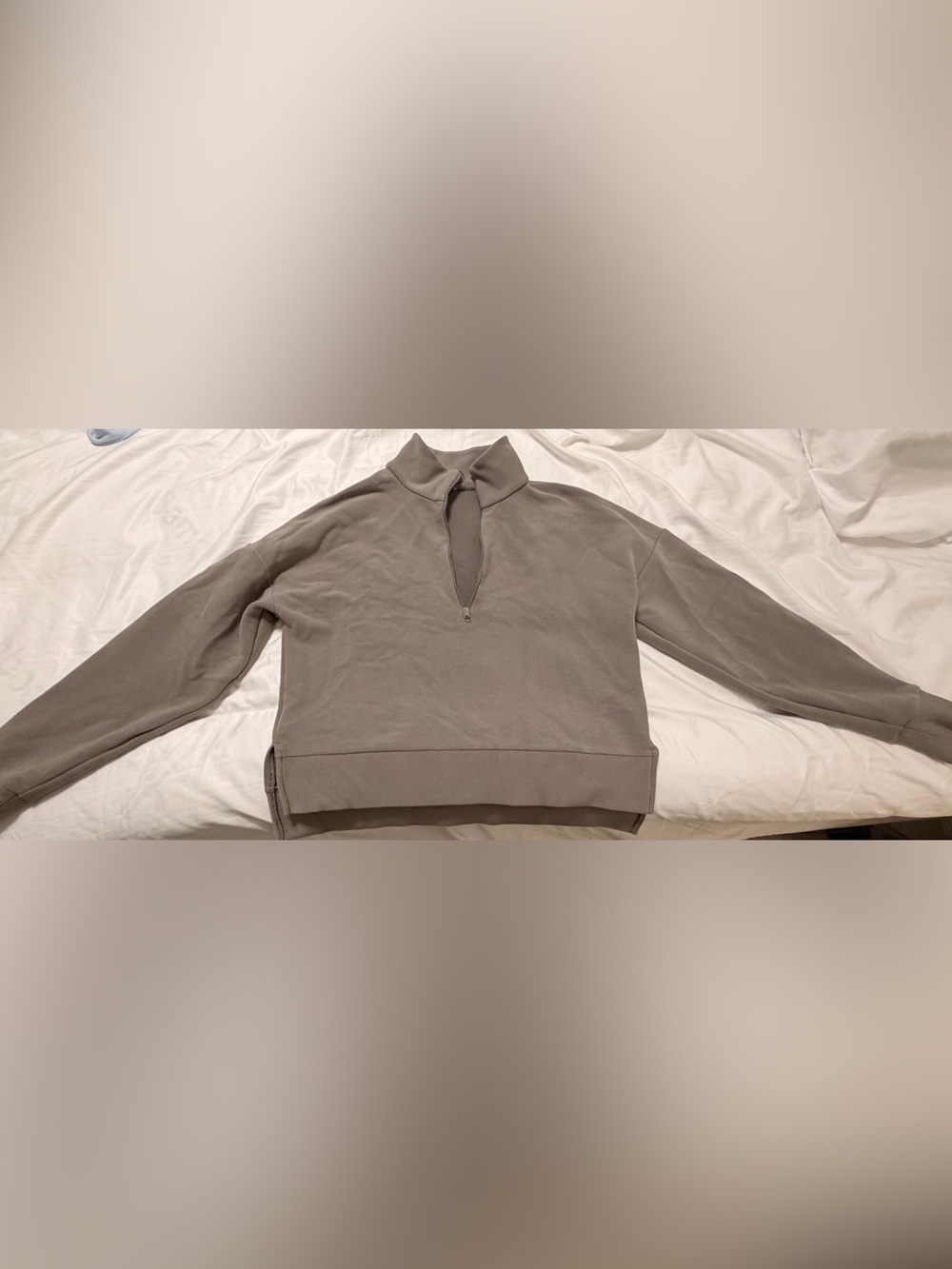 Women’s Zip-Neck Pullover Sweater - Taupe